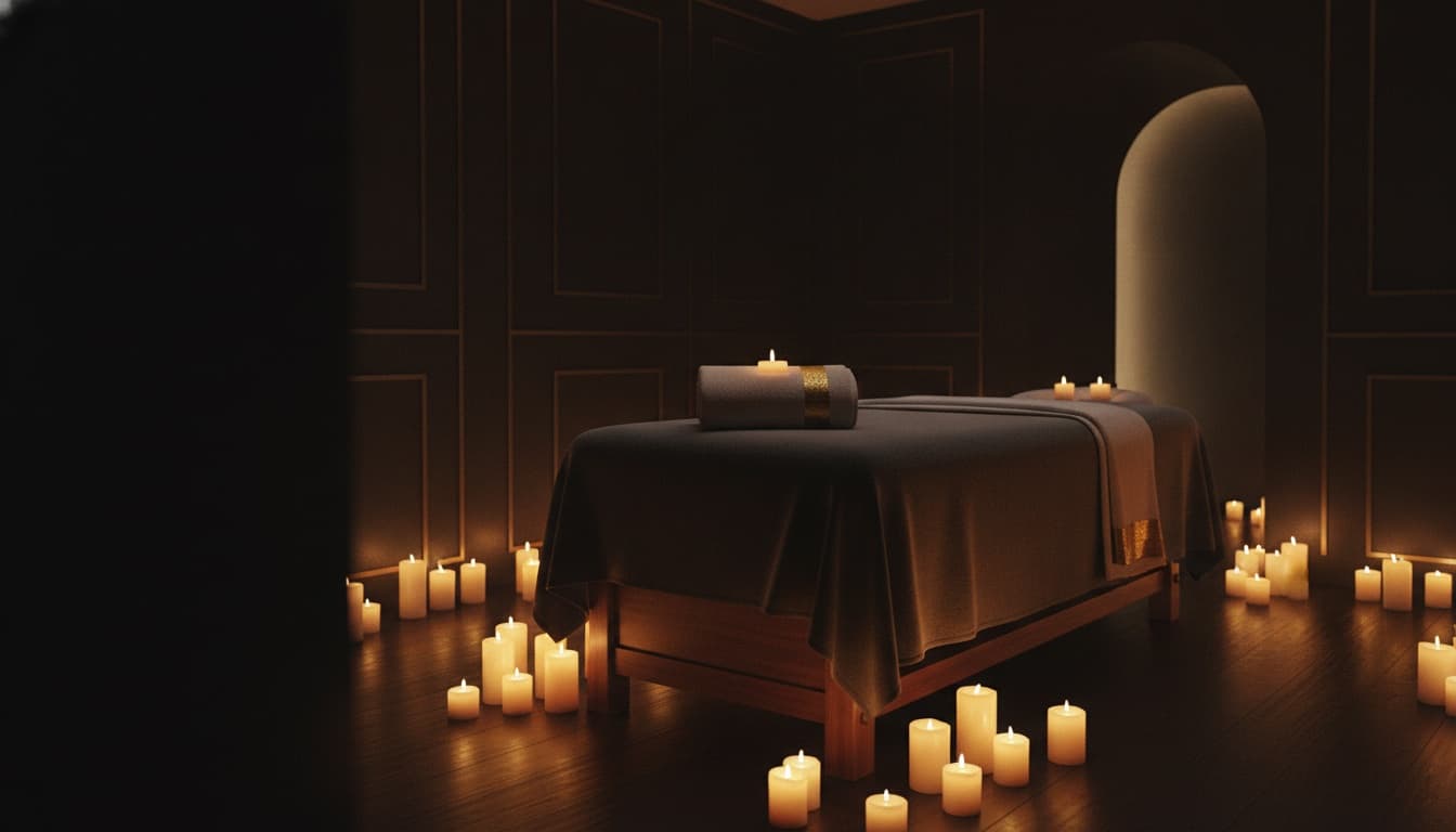 Woman enjoying relaxation in a massage studio